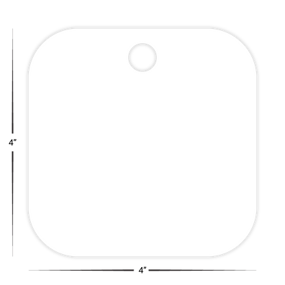 Custom Plastic 4" x 4" Square Tags
