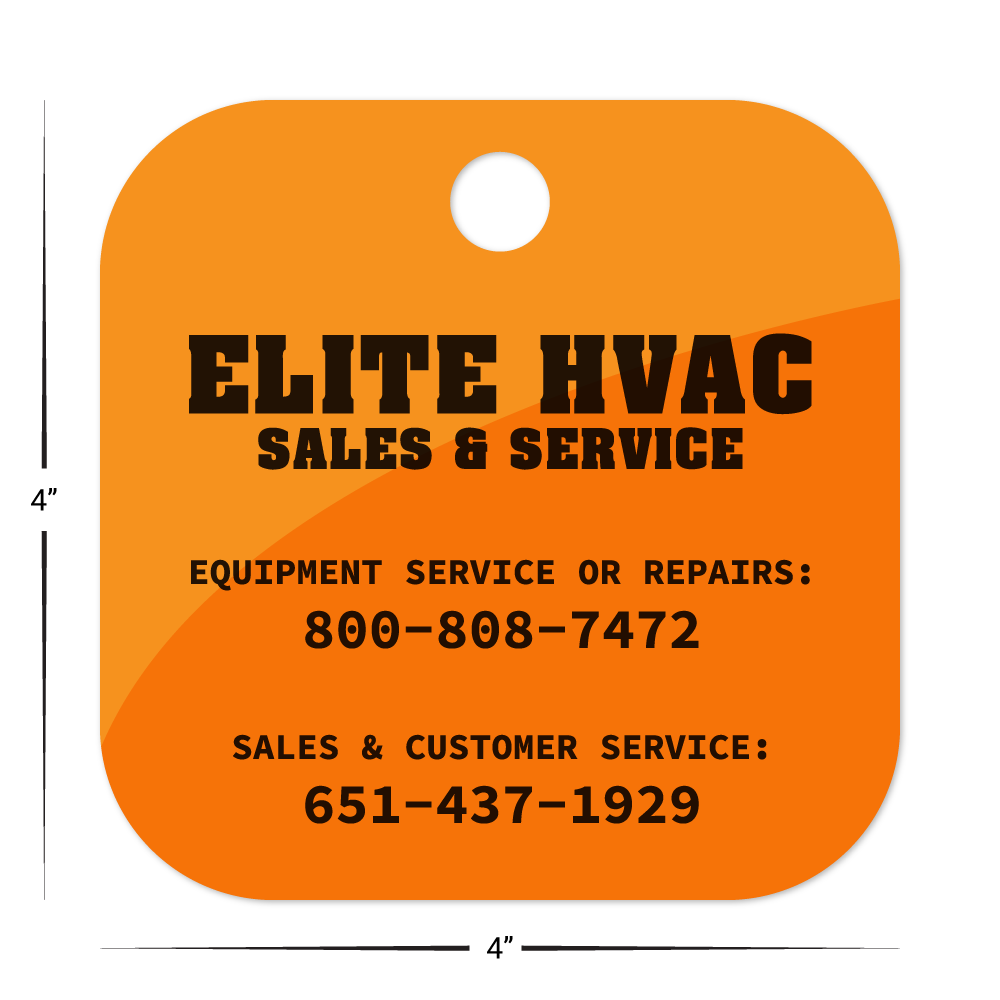 Custom Plastic 4" x 4" Square Tags
