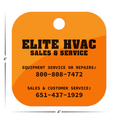 Custom Plastic 4" x 4" Square Tags