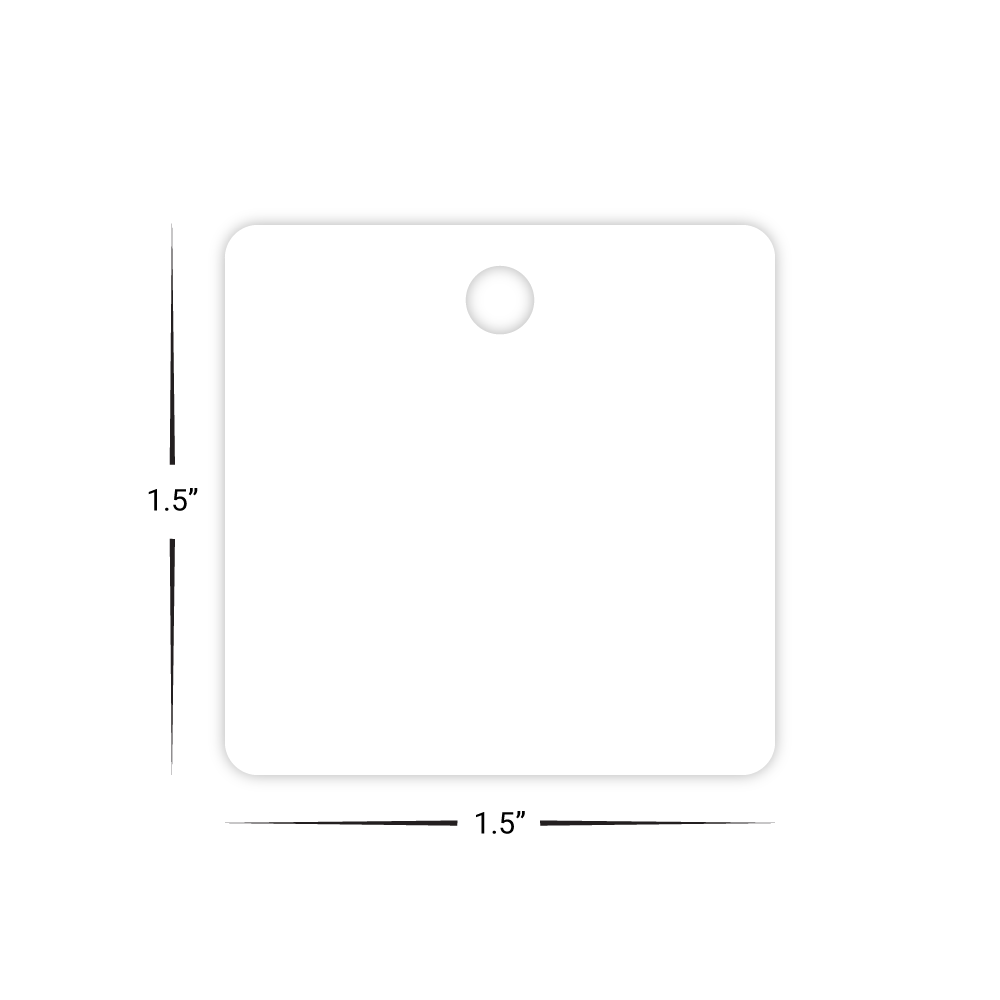 Custom Plastic 1.5" x 1.5" Square Key Tags