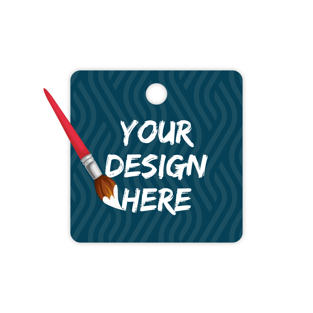 Custom Plastic 1.5" x 1.5" Square Key Tags