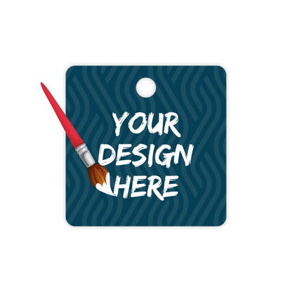 Custom Plastic 1.5" x 1.5" Square Key Tags