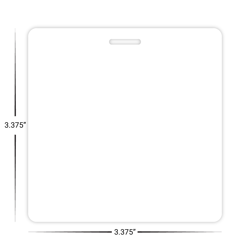 Custom Plastic 3.375" x 3.375" Square Badges