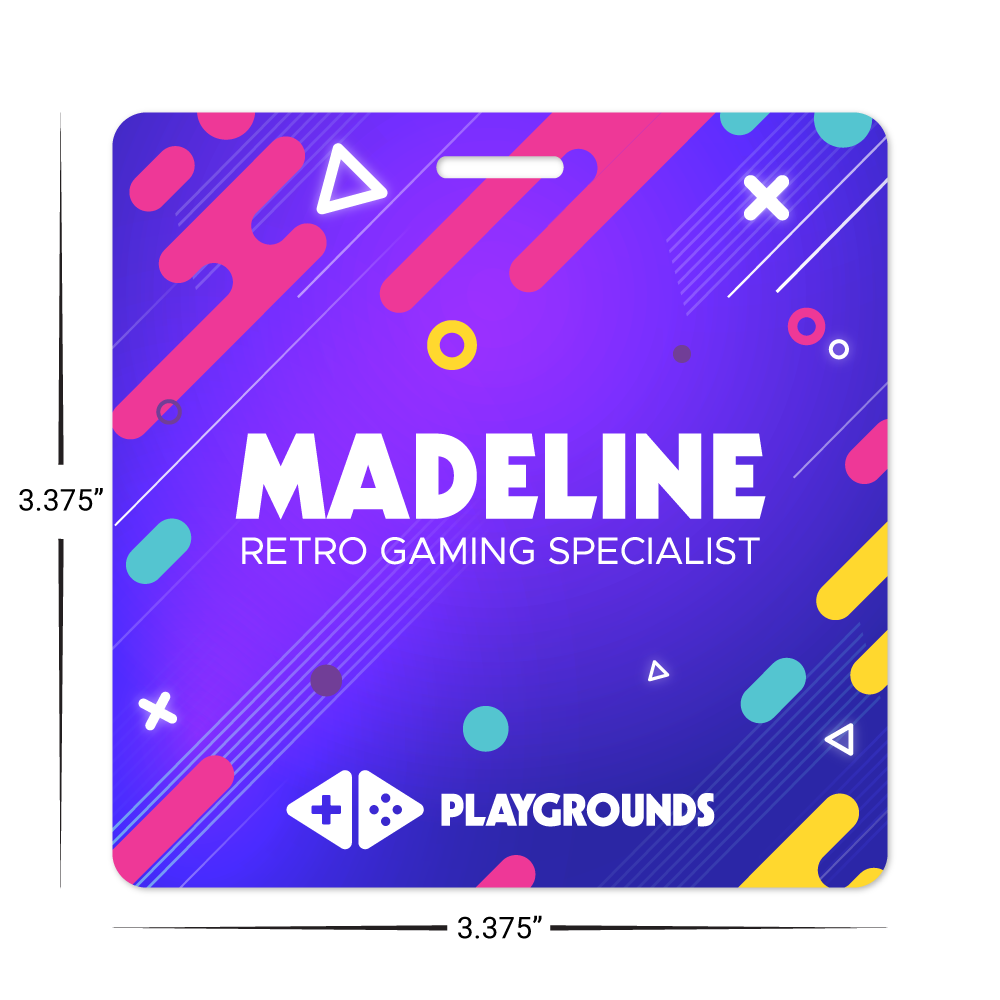 Custom Plastic 3.375" x 3.375" Square Badges