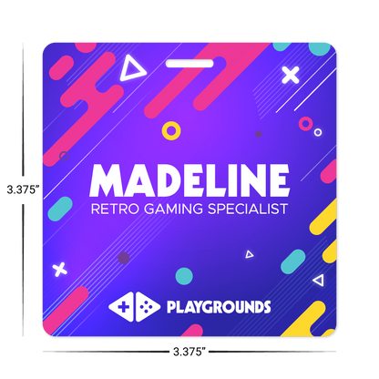Custom Plastic 3.375" x 3.375" Square Badges