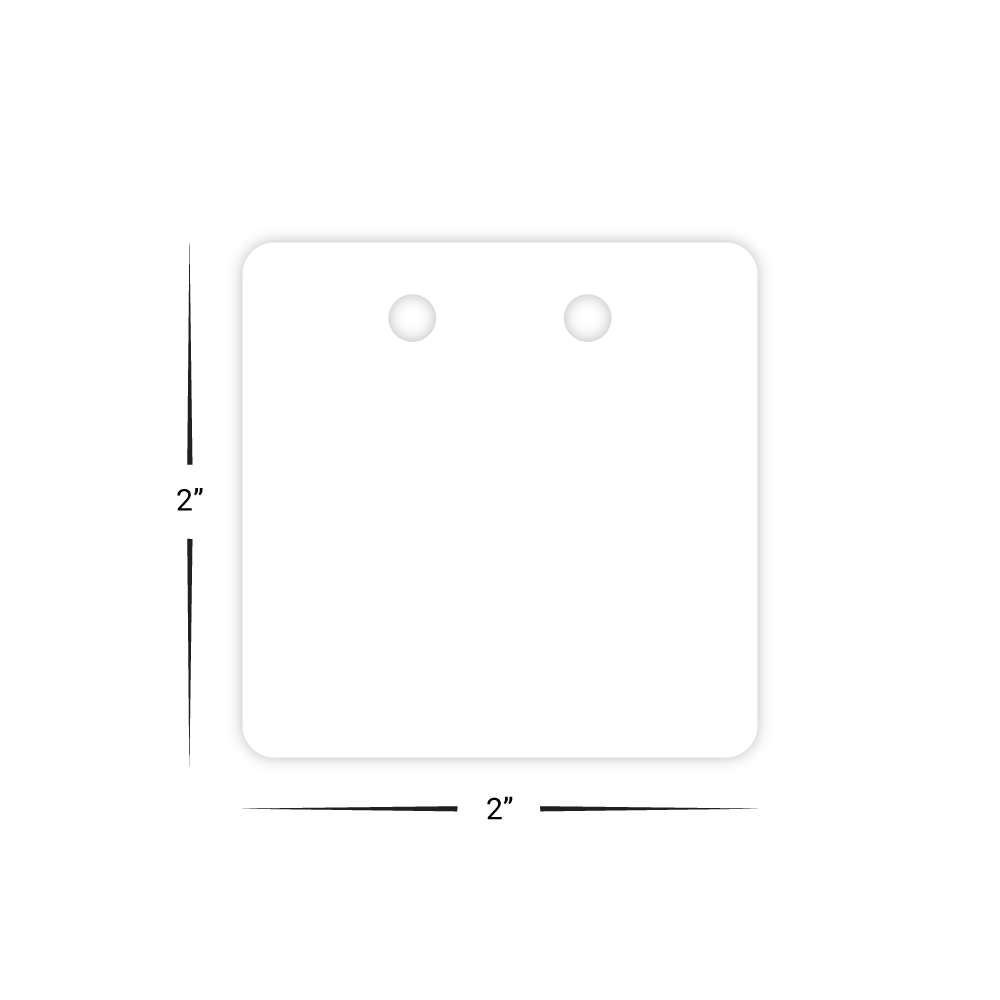 Custom Plastic 2" x 2" Square with Two Holes Tags