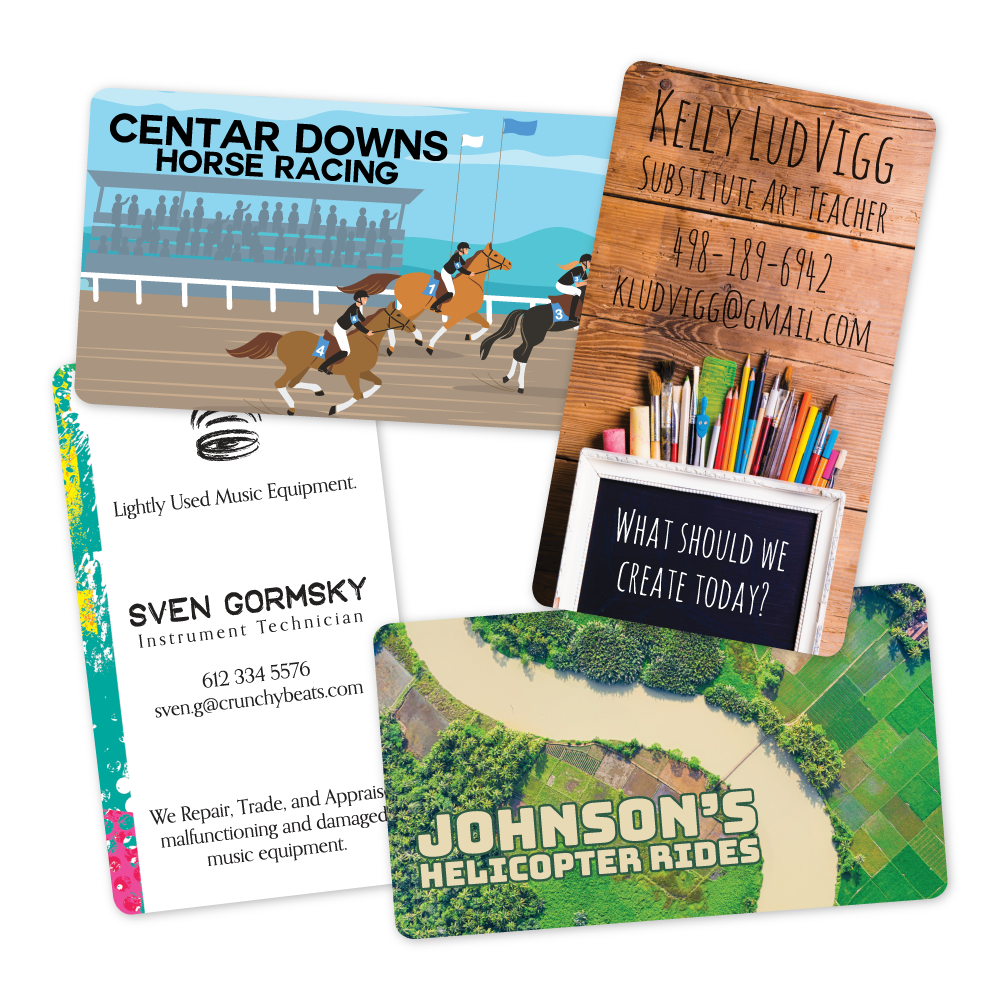 Custom Plastic 3.5" x 2" Standard Rounded Business Cards
