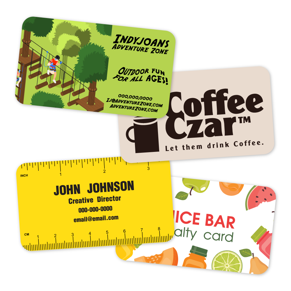 Custom Plastic 3.5" x 2" Standard Business Cards Size