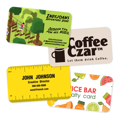 Custom Plastic 3.5" x 2" Standard Business Cards Size