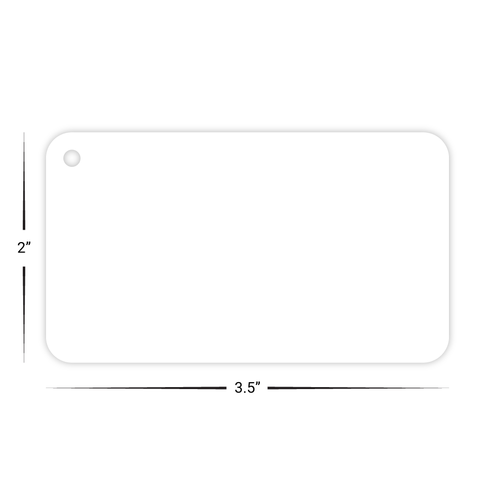 Custom Plastic 3.5" x 2" Tags