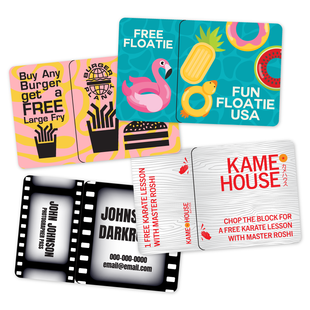 Custom Plastic 3.375" x 2.125" Breakaway Combo Cards