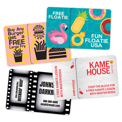 Custom Plastic 3.375" x 2.125" Breakaway Combo Cards
