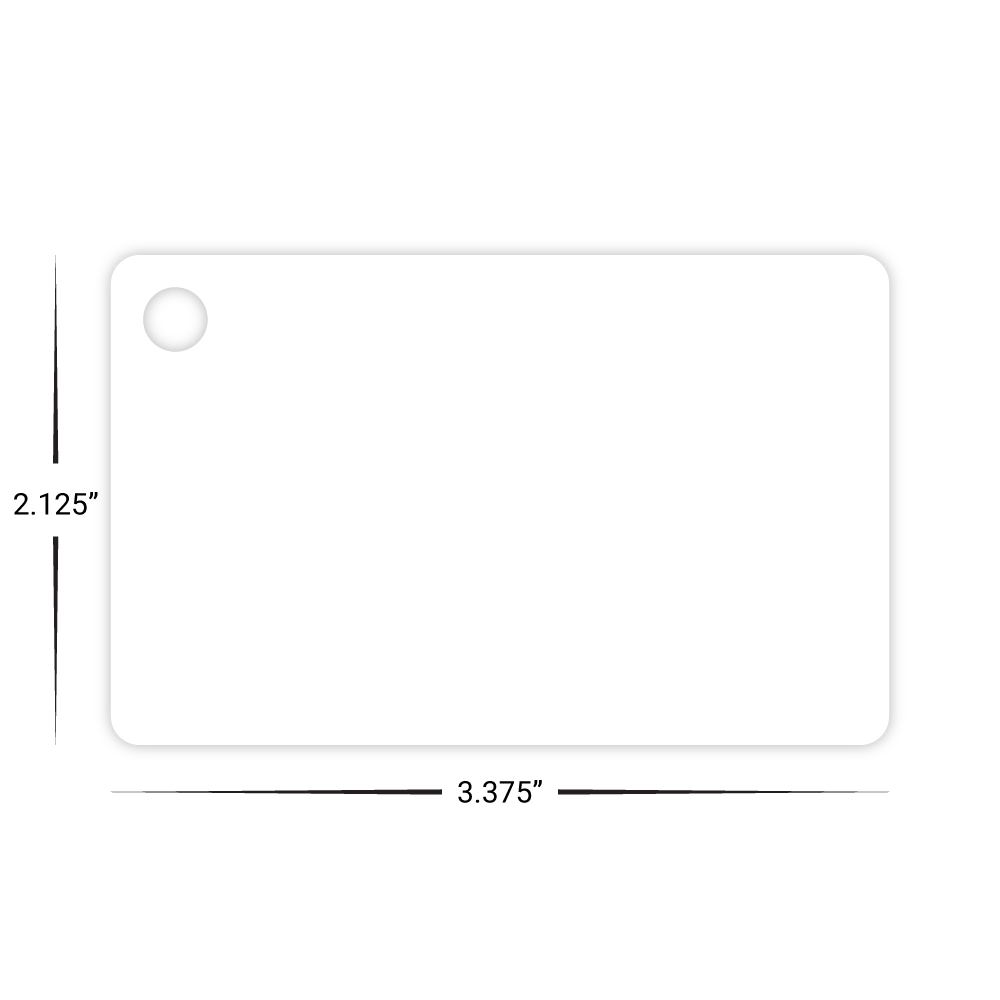 Custom Plastic 3.375" x 2.125" Cards with Corner Hole