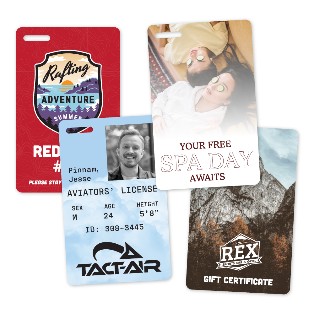 Custom Plastic 3.375" x 2.125" Badges with Corner Slot