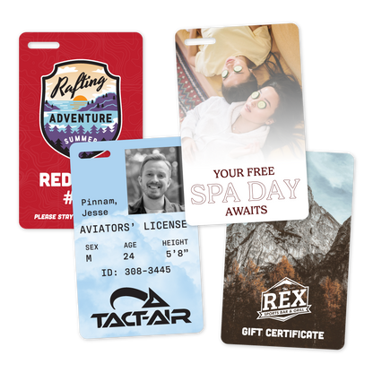 Custom Plastic 3.375" x 2.125" Badges with Corner Slot