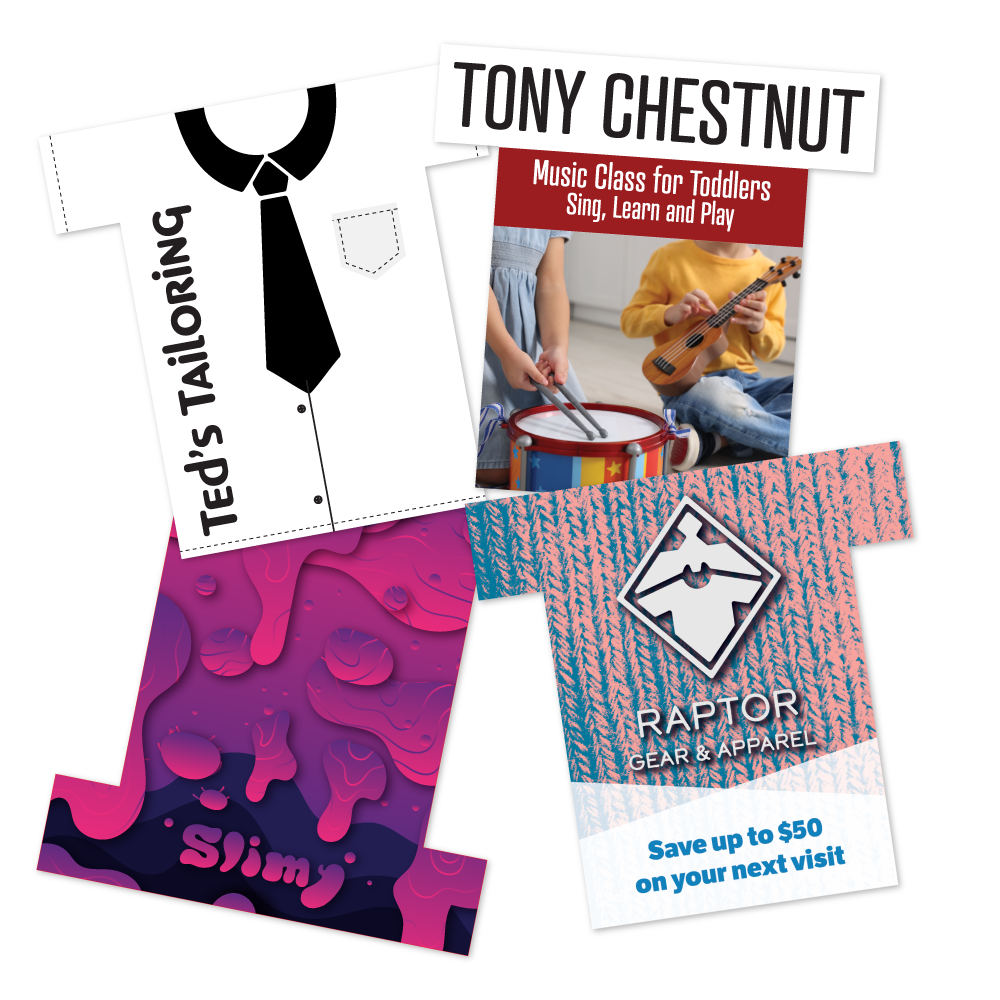 Custom Plastic 3.375" x 3.375" Wide T Shape Cards