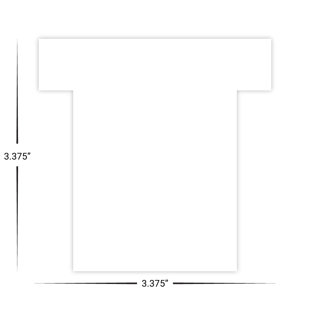 Custom Plastic 3.375" x 3.375" Wide T Shape Cards
