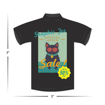 Custom Plastic 3" x 3" T-Shirt Cards