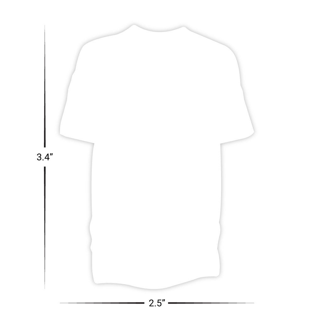 Custom Plastic 3.4" x 2.5" T-Shirt Cards
