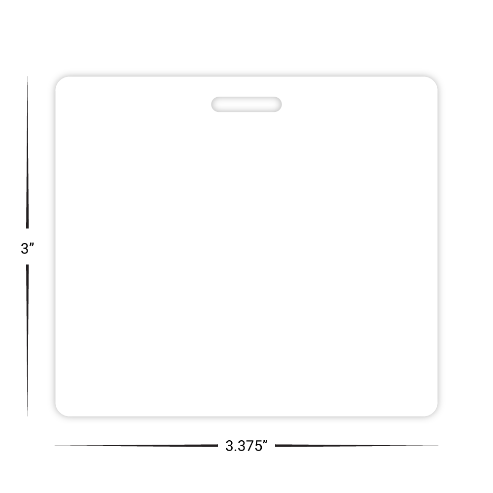 Custom Plastic 3.375" x 3" Square Badges