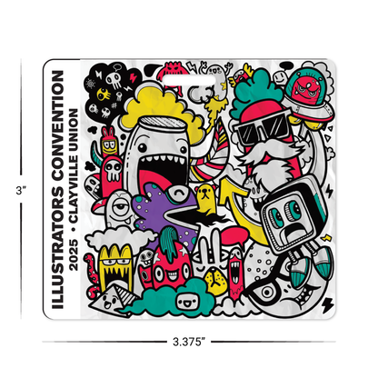 Custom Plastic 3.375" x 3" Square Badges