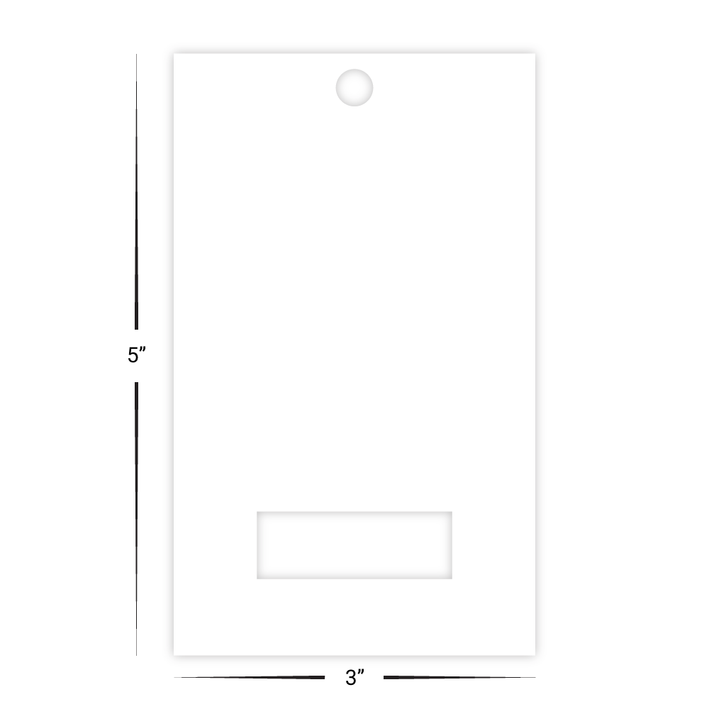 Custom Plastic 3" x 5" Hole and Window Tags