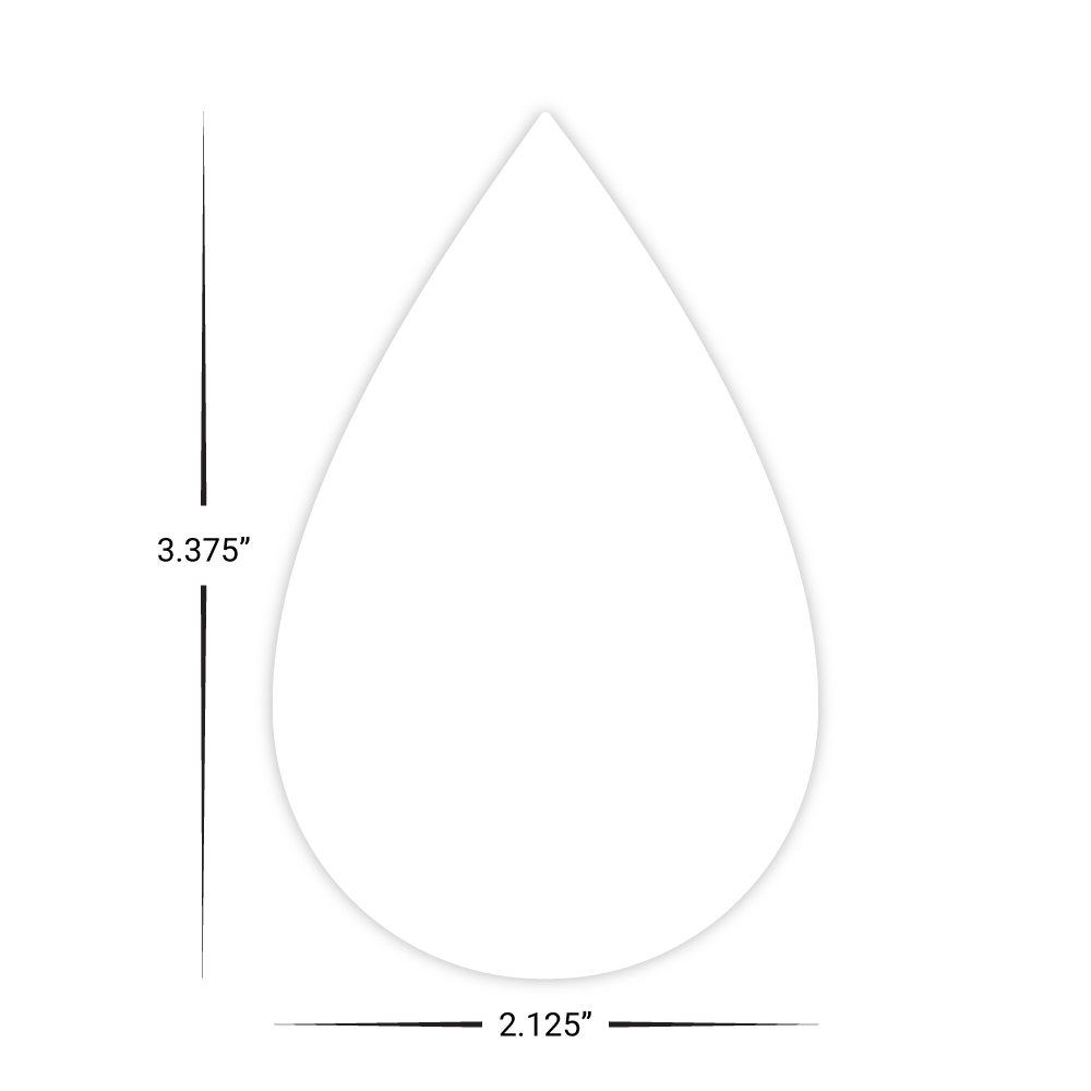 Custom Plastic 3.375" x 2.125" Tear Drop Shape Cards