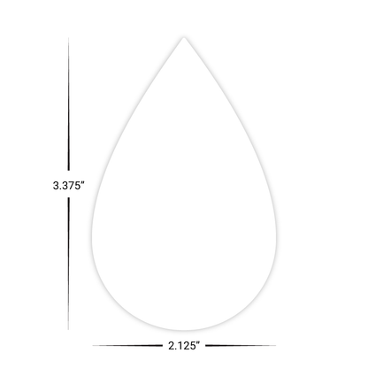 Custom Plastic 3.375" x 2.125" Tear Drop Shape Cards
