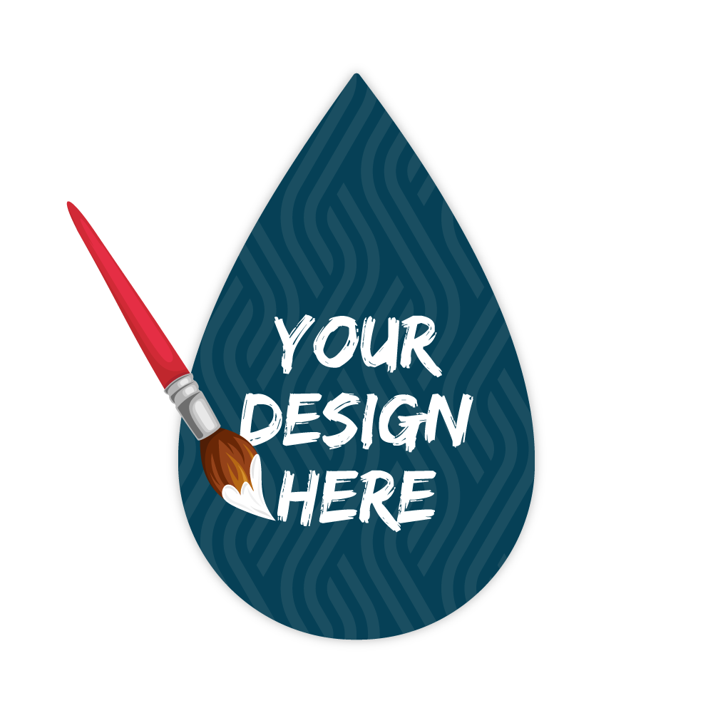 Custom Plastic 3.375" x 2.125" Tear Drop Shape Cards