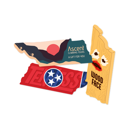 Custom Plastic 3.375" x 1.125" Tennessee Shape Cards
