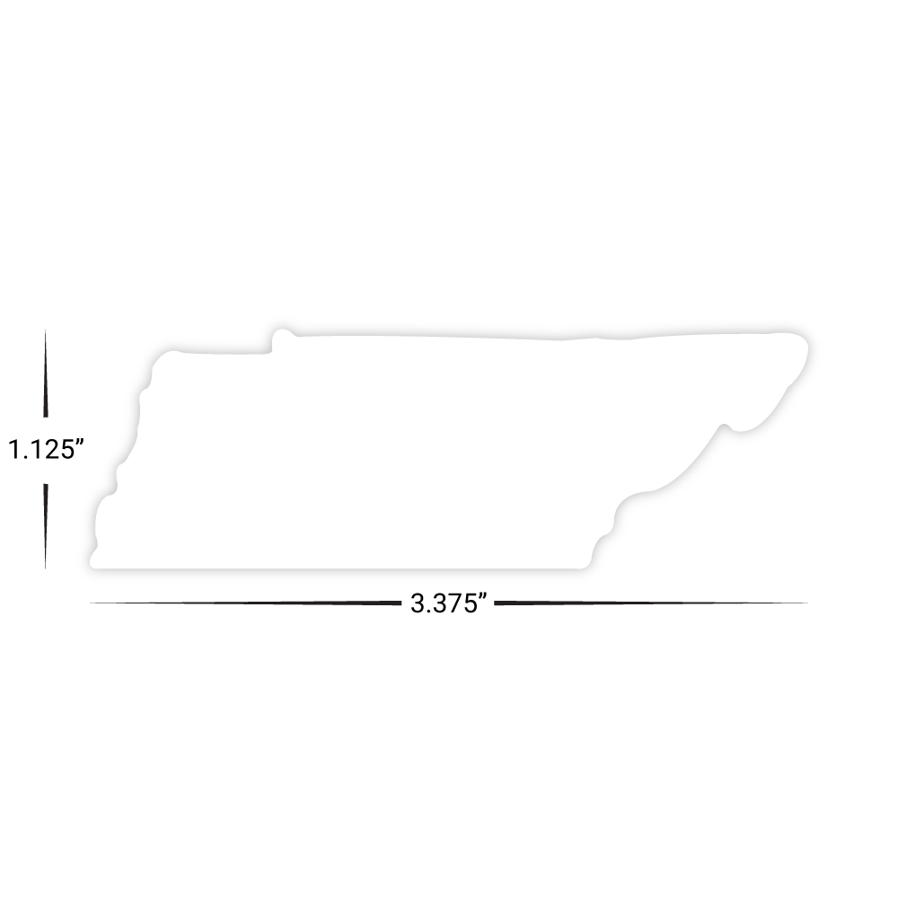 Custom Plastic 3.375" x 1.125" Tennessee Shape Cards