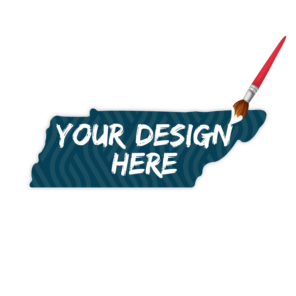 Custom Plastic 3.375" x 1.125" Tennessee Shape Cards