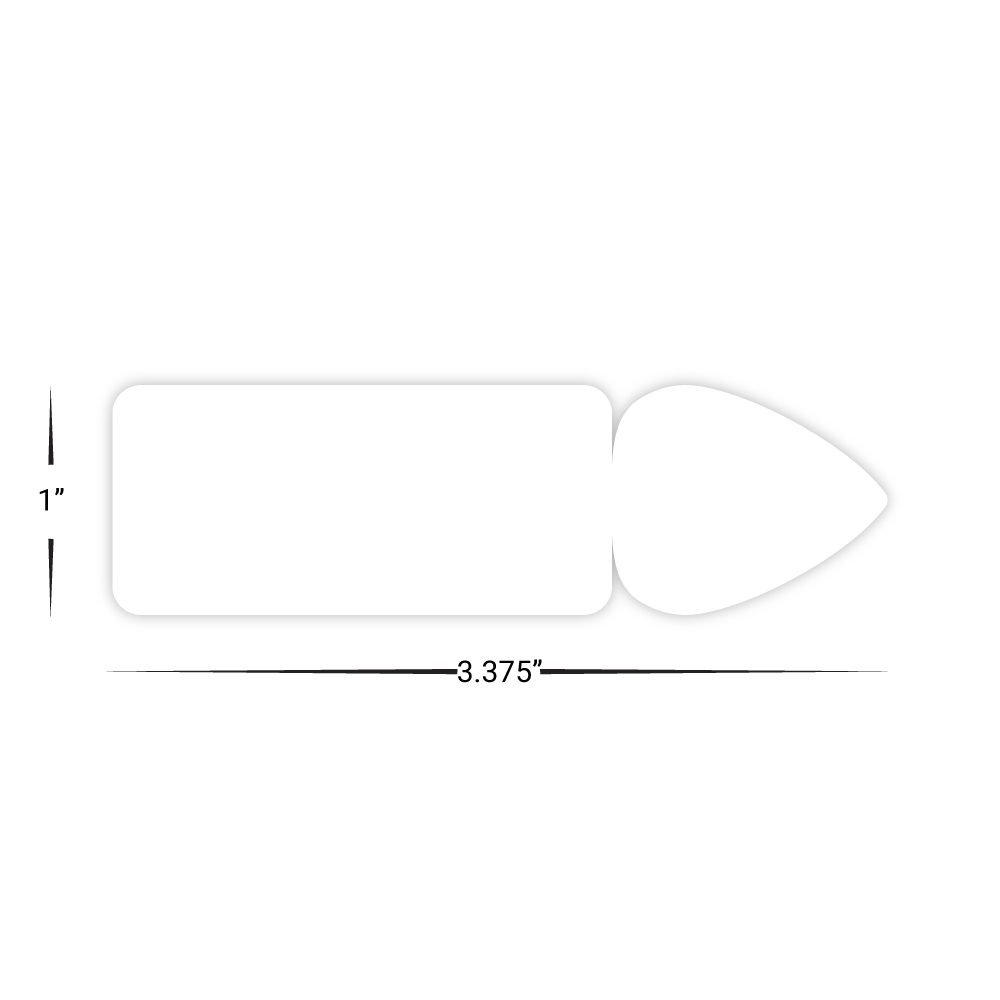 Custom Plastic 3.375" x 1" Narrow Card with Breakaway Guitar Pick Combo