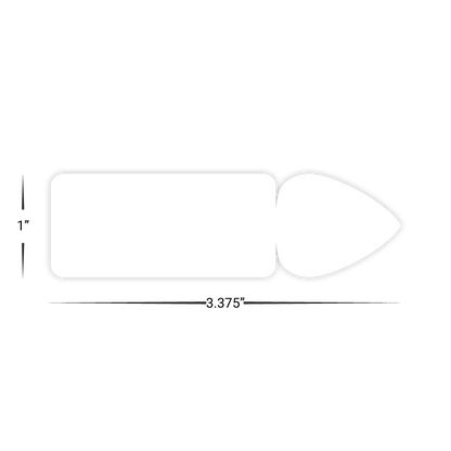 Custom Plastic 3.375" x 1" Narrow Card with Breakaway Guitar Pick Combo