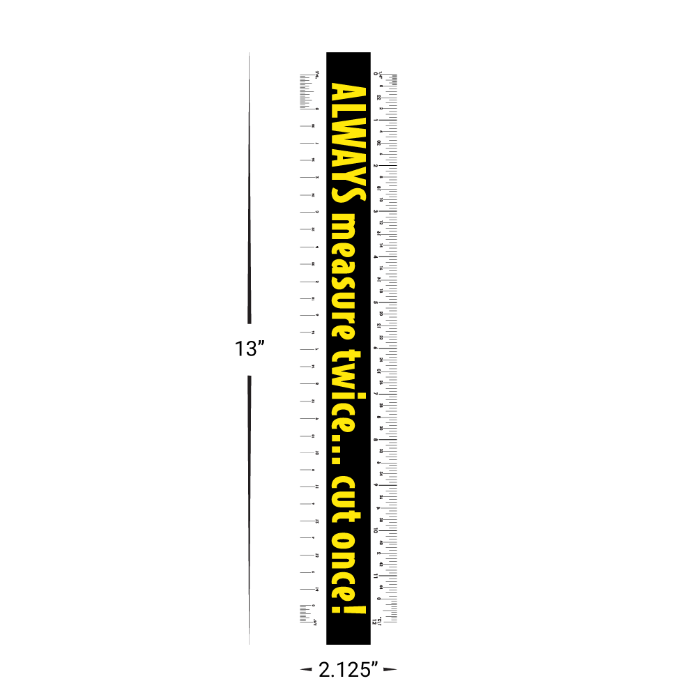 Custom Plastic 13" x 2.125" Ruler
