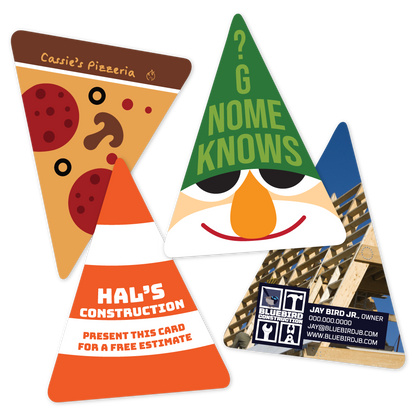 Custom Plastic 3.26" x 2.5" Triangle Cards