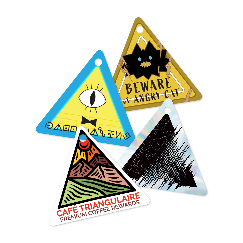 Custom Plastic 2.7" x 2.4" Triangle Key Tags
