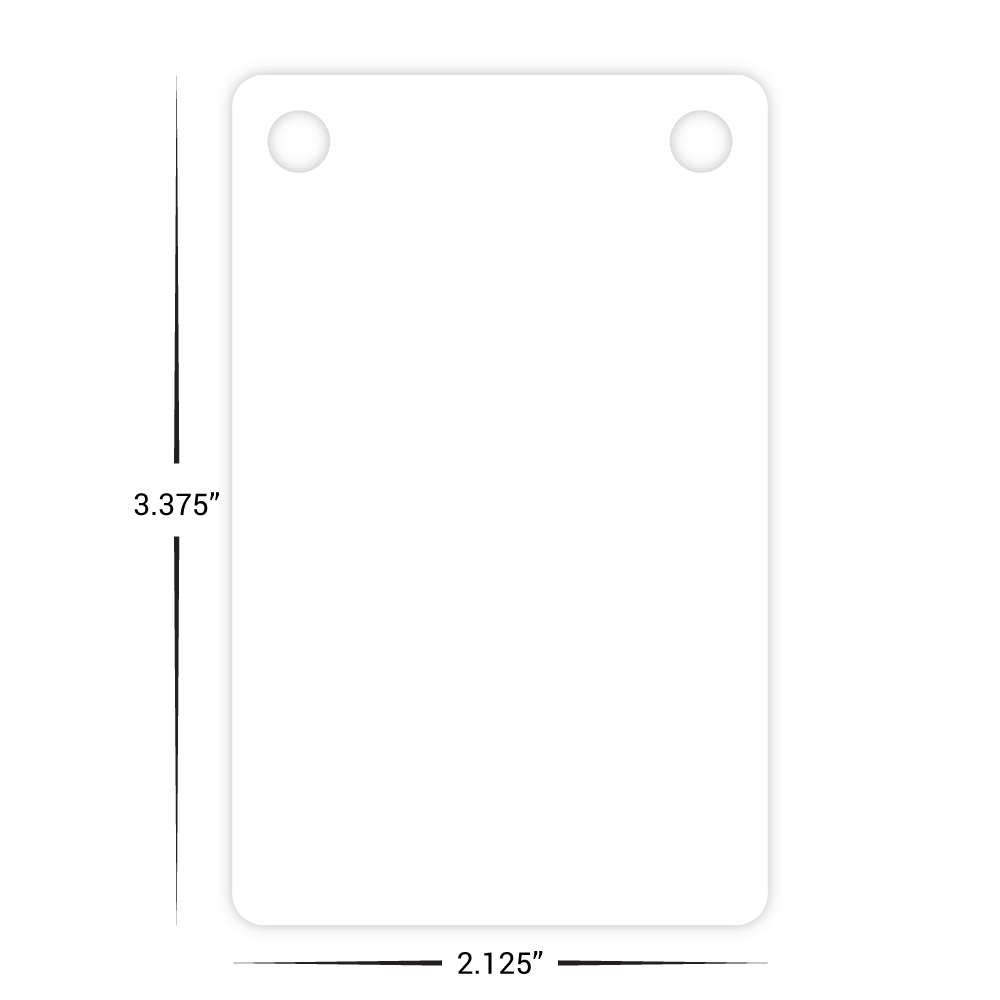 Custom Plastic 3.375" x 2.125" Two Hole Badges/Tags