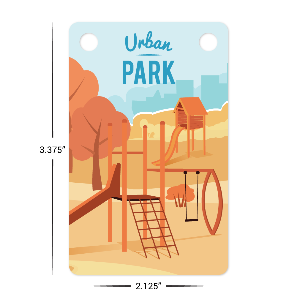 Custom Plastic 3.375" x 2.125" Two Hole Badges/Tags