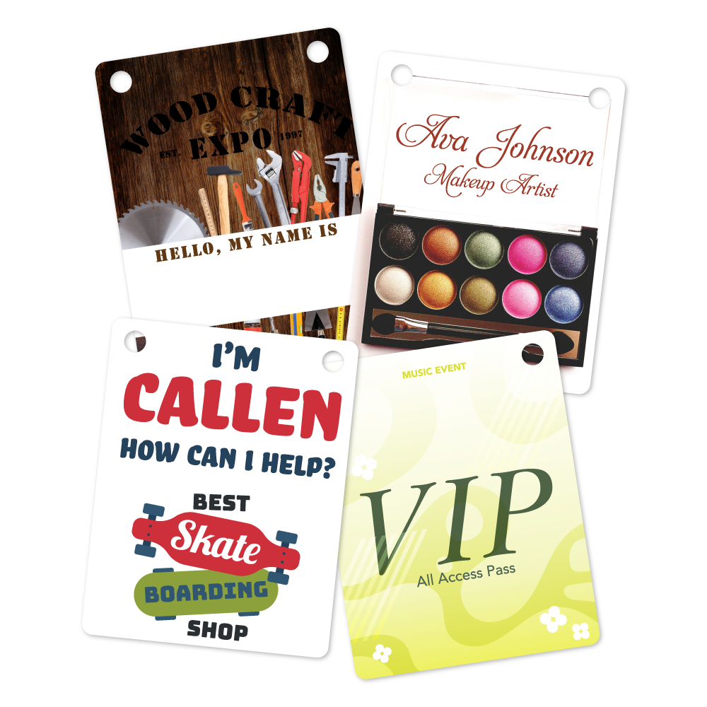 Custom Plastic 2.8" x 3.6" 2 Hole Tags