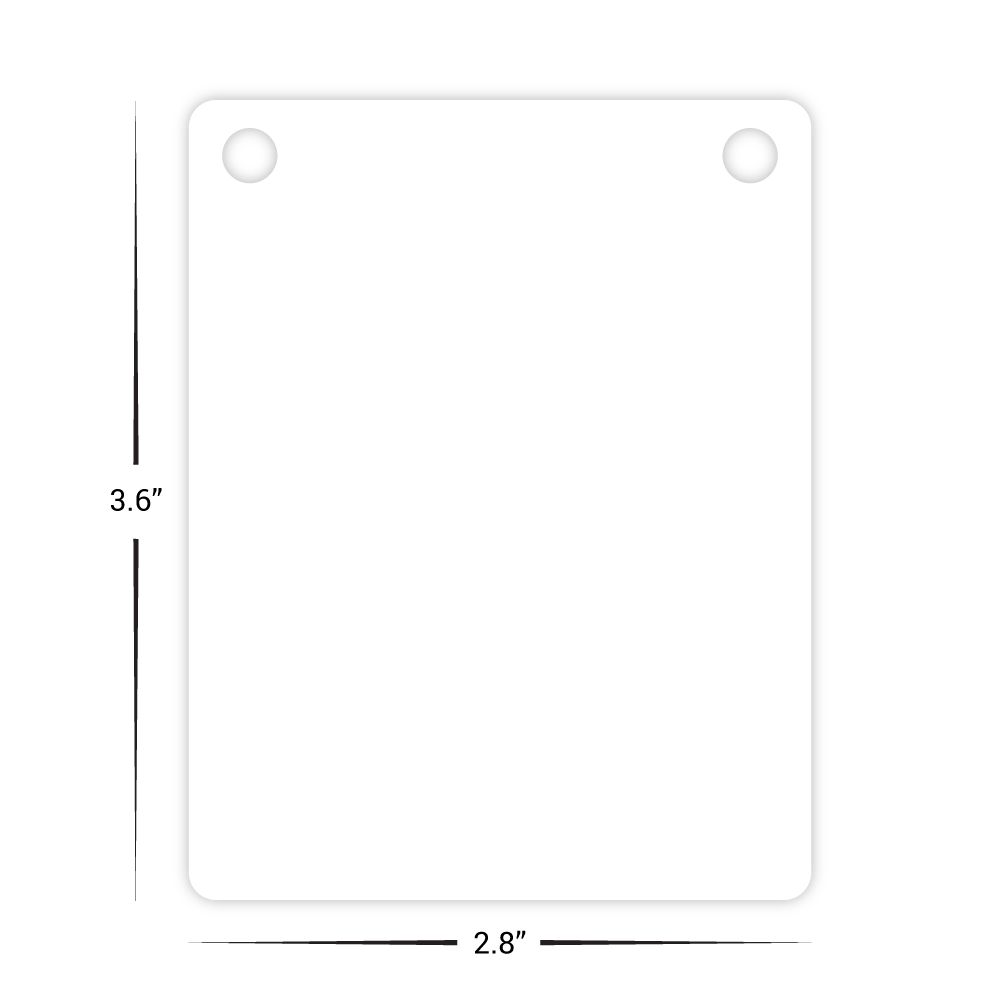 Custom Plastic 2.8" x 3.6" 2 Hole Tags