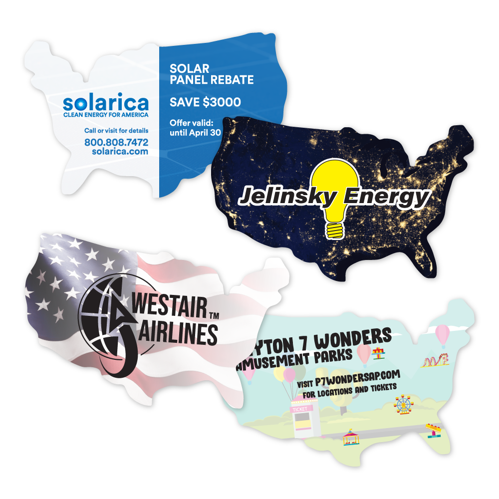 Custom Plastic 3.375" x 2.125" United States Cards