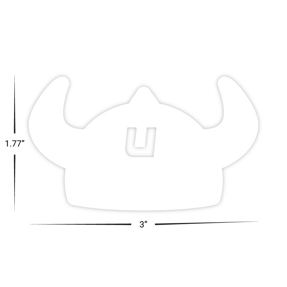 Custom Plastic 3" x 1.77" Viking Helmet with Punch-Out 'U' Cards