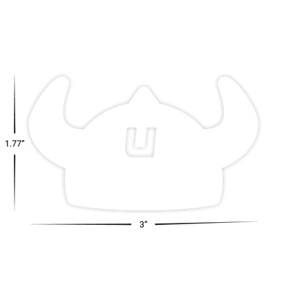 Custom Plastic 3" x 1.77" Viking Helmet with Punch-Out 'U' Cards