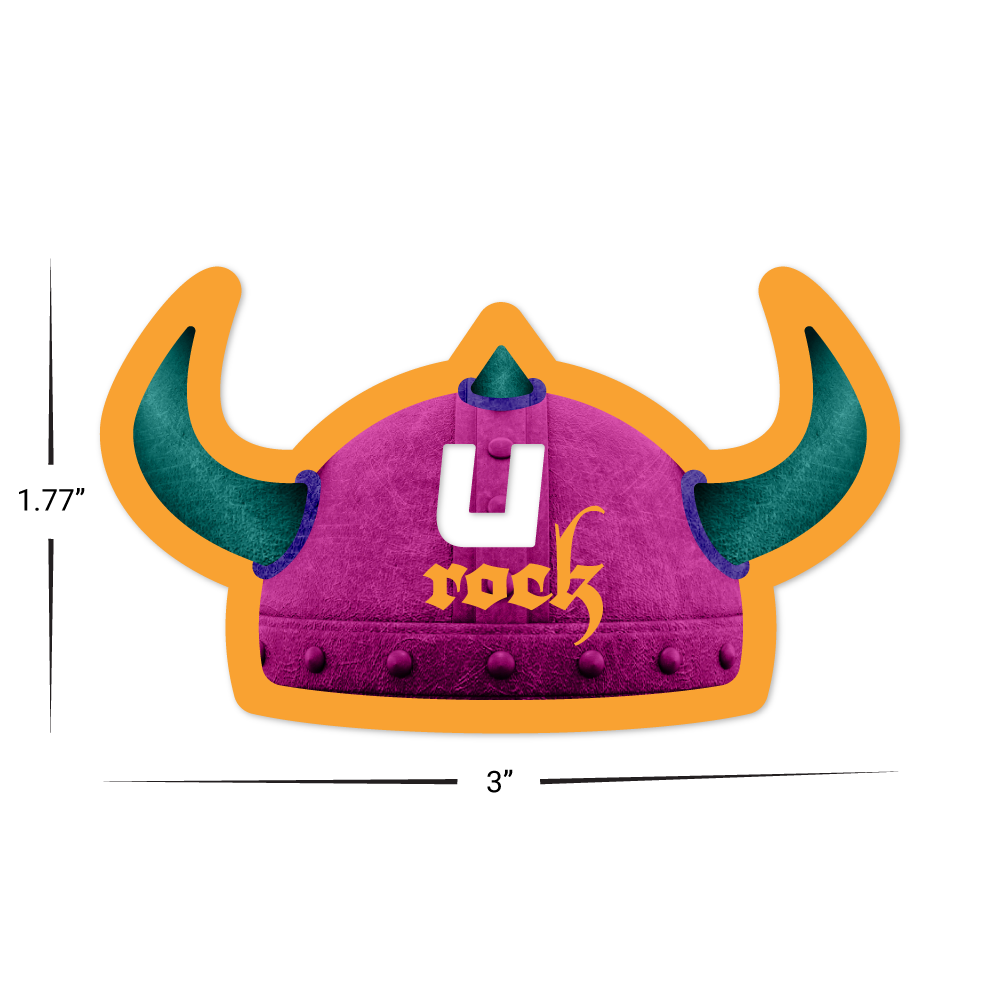 Custom Plastic 3" x 1.77" Viking Helmet with Punch-Out 'U' Cards