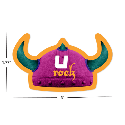 Custom Plastic 3" x 1.77" Viking Helmet with Punch-Out 'U' Cards