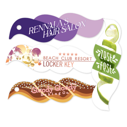 Custom Plastic 5" x 1.5" Wave Shape Cards