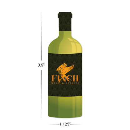 Custom Plastic 3.5" x 1.125" Wine Bottle Cards