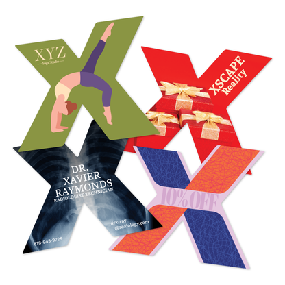 Custom Plastic 3" x 2.5" X Shape Cards