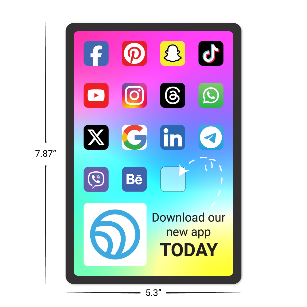Custom Plastic 5.3" x 7.87" Mini Tablet Size Signage